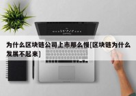 为什么区块链公司上市那么慢[区块链为什么发展不起来]